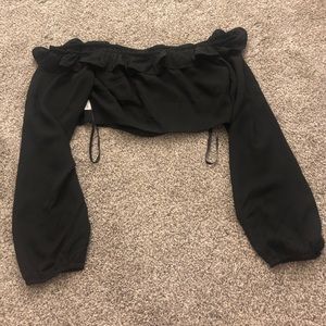 Long sleeve Black Crop top